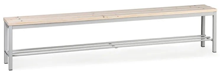 Šatníková lavica s botníkom, sedák - laty, dĺžka 2000 mm, sivá