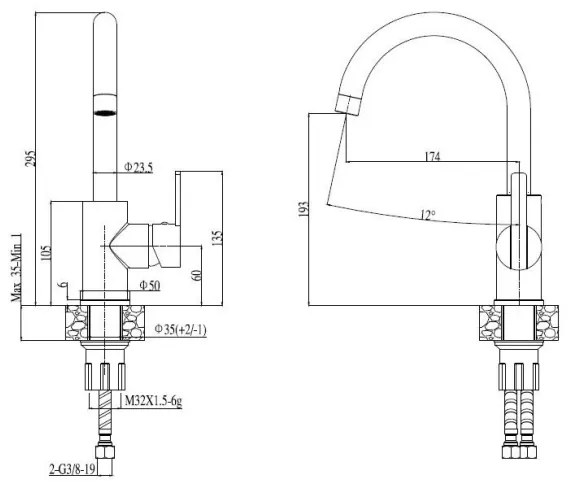 ALVEUS SET0026 - Kuchynský drez LINE + drezová batéria TONIA 29,5 cm satin/chróm