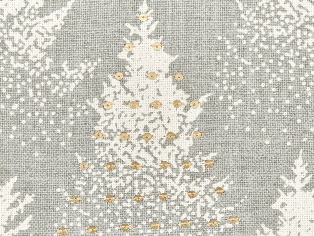 Sada 2 bavlnených vankúšov s vianočným motívom 45 x 45 cm sivá BILLBERGIA Beliani
