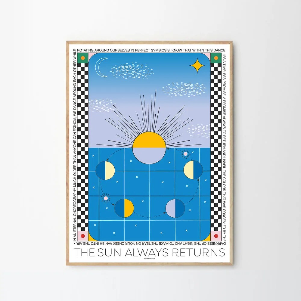 Moikka Plagát The Sun Always Returns by Signe Bagger 50x70 cm