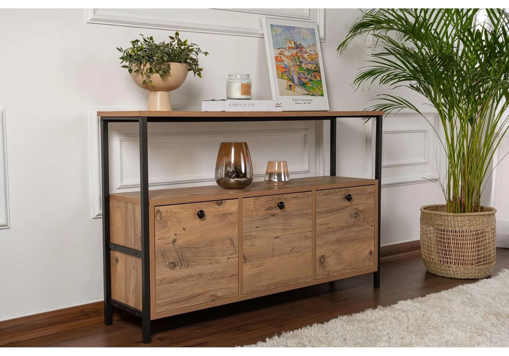 Konzolový stolík Solace - Atlantic Pine, Black