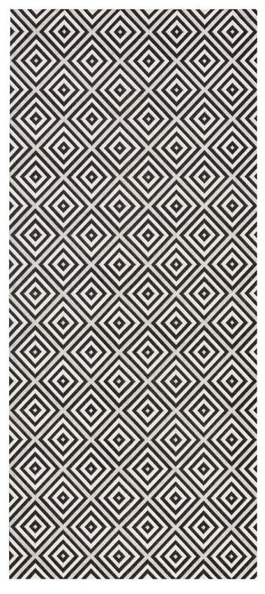 Čierno-biely vonkajší koberec NORTHRUGS Karo, 80 × 200 cm