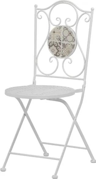 Sconto Záhradná stolička US 1001 biela/mozaika