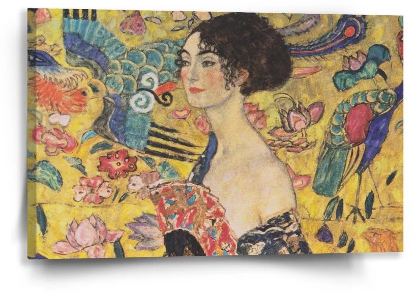Sablio Obraz Dáma s vejárom - Gustav Klimt - 60x40 cm