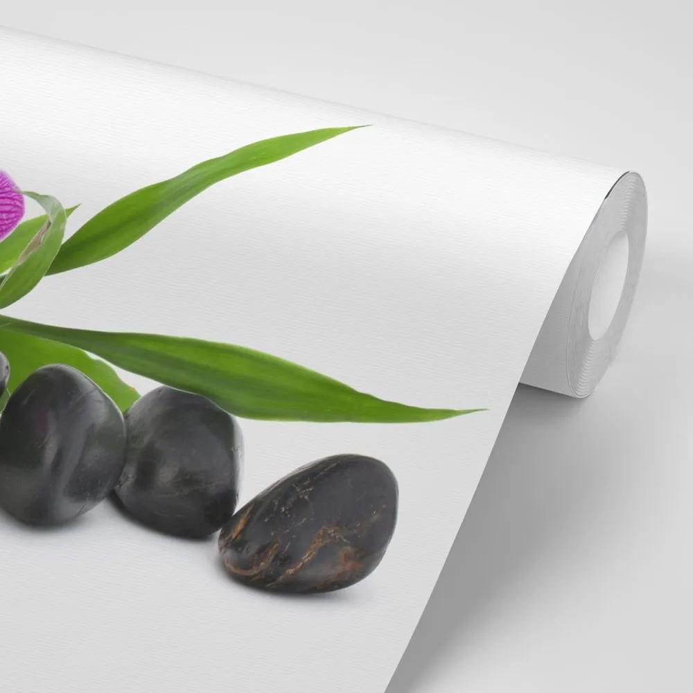 Samolepiaca tapeta fialová orchidea v Zen zátiší - 300x200