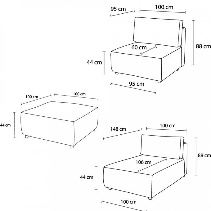 Krémovobiela menčestrová rohová pohovka (variabilná) Nihad modular – Bobochic Paris
