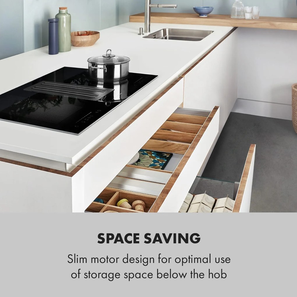 Klarstein Full House 2.0, indukčná varná doska s odsávaním, 271 m³/h, energet. trieda A