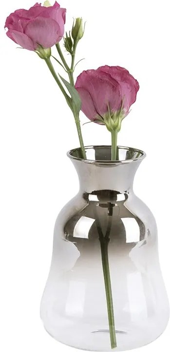 PRESENT TIME Sada 3 ks Sklenená váza Mini Silver Fade ∅ 7,5 × 12 cm