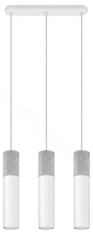Sollux SL.0649 - Luster na lanku BORGIO 3xGU10/40W/230V betón/kov biela