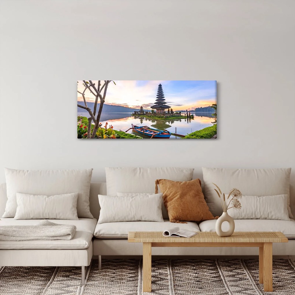 Obraz - Chrám Pura Bratan (120x50 cm)