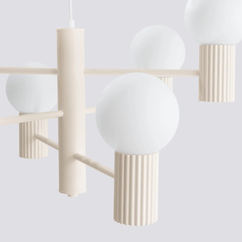 Luster Halo, 6x biele sklenené tienidlo, be