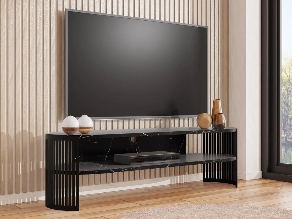 TV skrinka Zinzit, Farba: čierna/dub craft zlatý