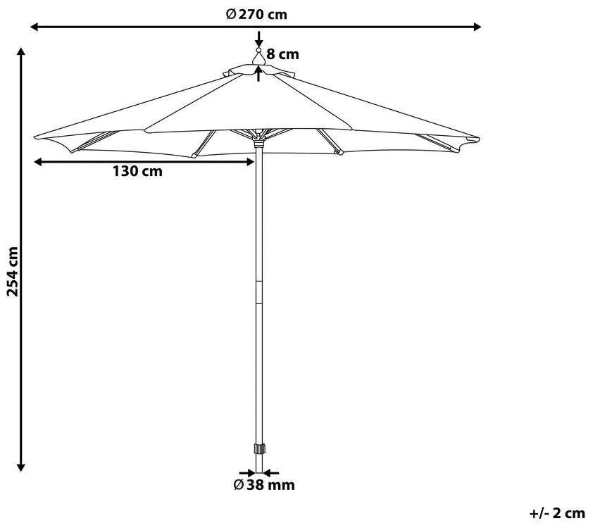 Záhradný slnečník 270 cm TRATORIA II (polyester) (zelená). Vlastná spoľahlivá doprava až k Vám domov. 1019449