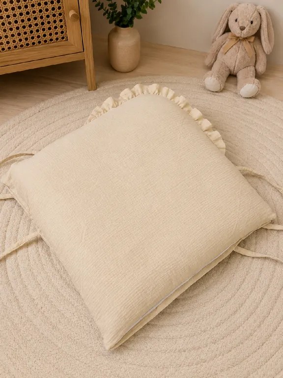 Obliečka na zavinovačku mušelín béžová 73x73 cm | Zips + 3x viazanie