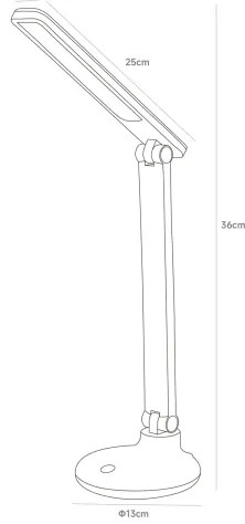 Zuma Line 1913-BK-LED Nabíjacia stolná lampa LED/6W/1200mAh 3000/4500/6000K čierna
