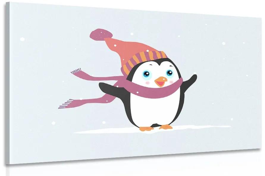 Obraz roztomilý tučniak s čiapkou - 60x40