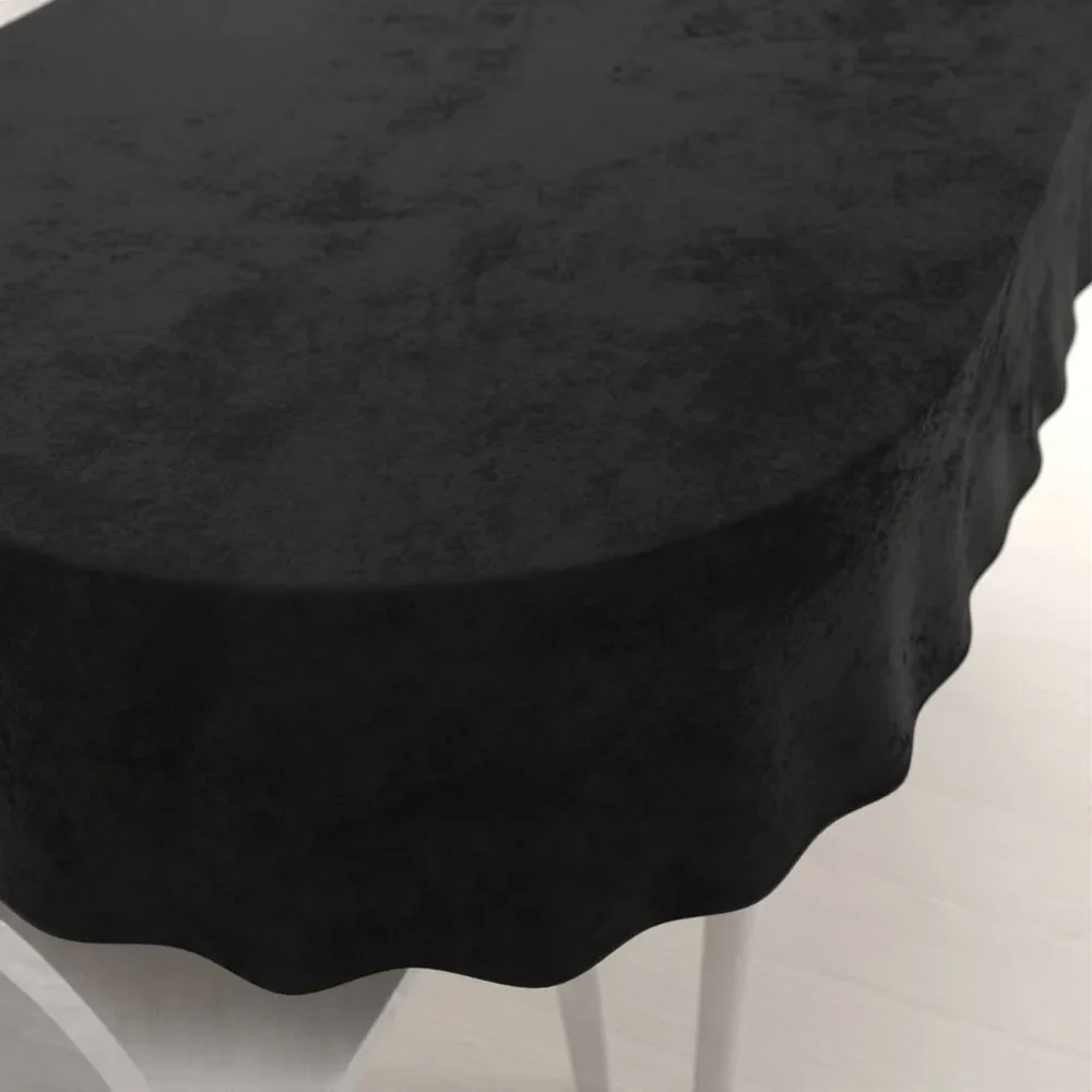Biante Zamatový oválny obrus Velvet Prémium SVP-023 Čierny 120x140 cm