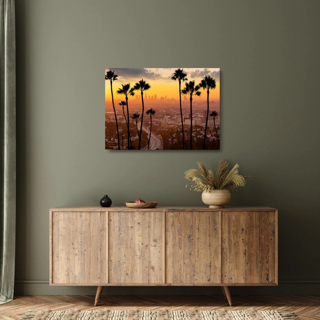 Sklenený obraz - Panorama Los Angeles (70x50 cm)