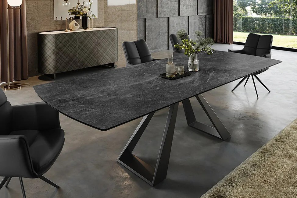 Rozkladací keramický jedálenský stôl Lazio 180-230cm grafitová šedá