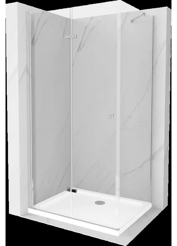 Mexen Lima sprchová kabína, skladacie dvere 110 x 80 cm, transparentnéné, chrómová + závesný bidet Flat - 856-110-080-01-00-4010