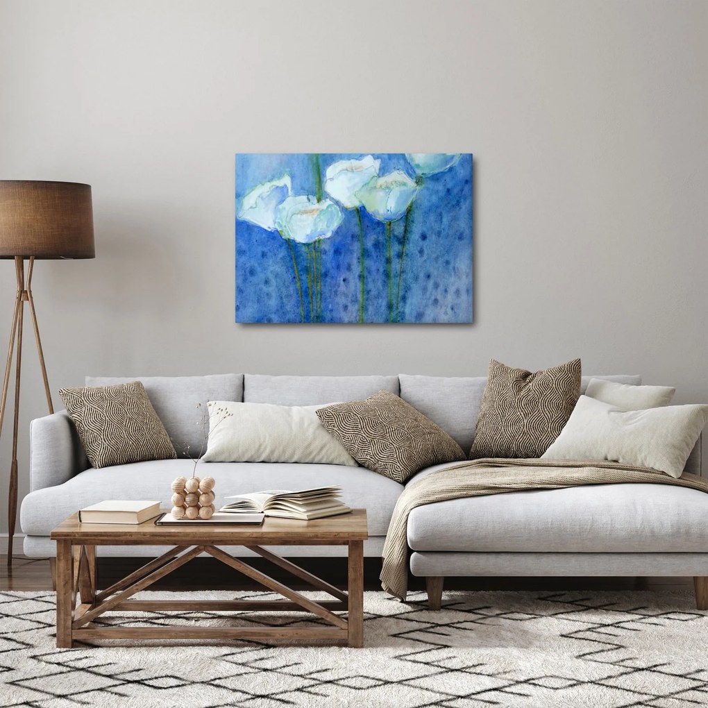Obraz - Biele tulipány (70x50 cm)