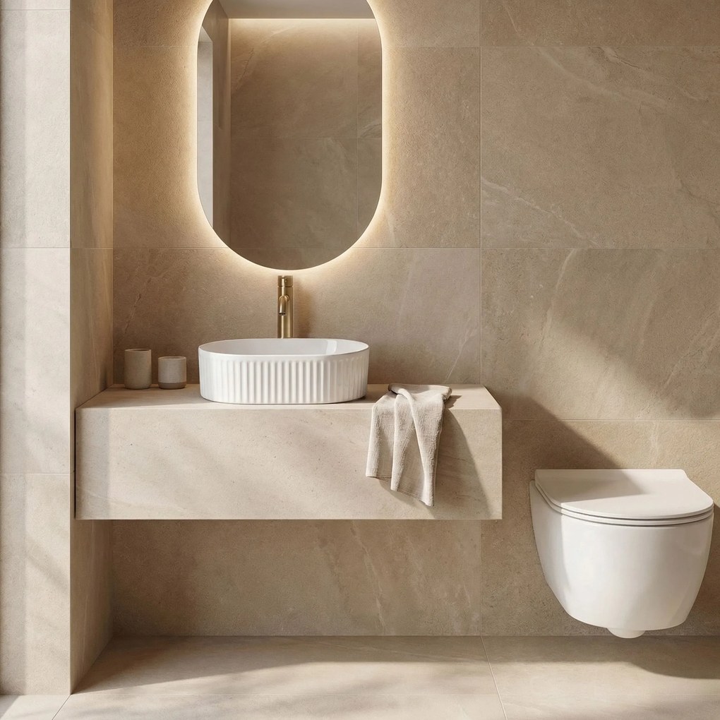 Rea Vanda Mini 40, umývadlo na dosku 400×300×120 mm, biela lesklá, REA-U3536