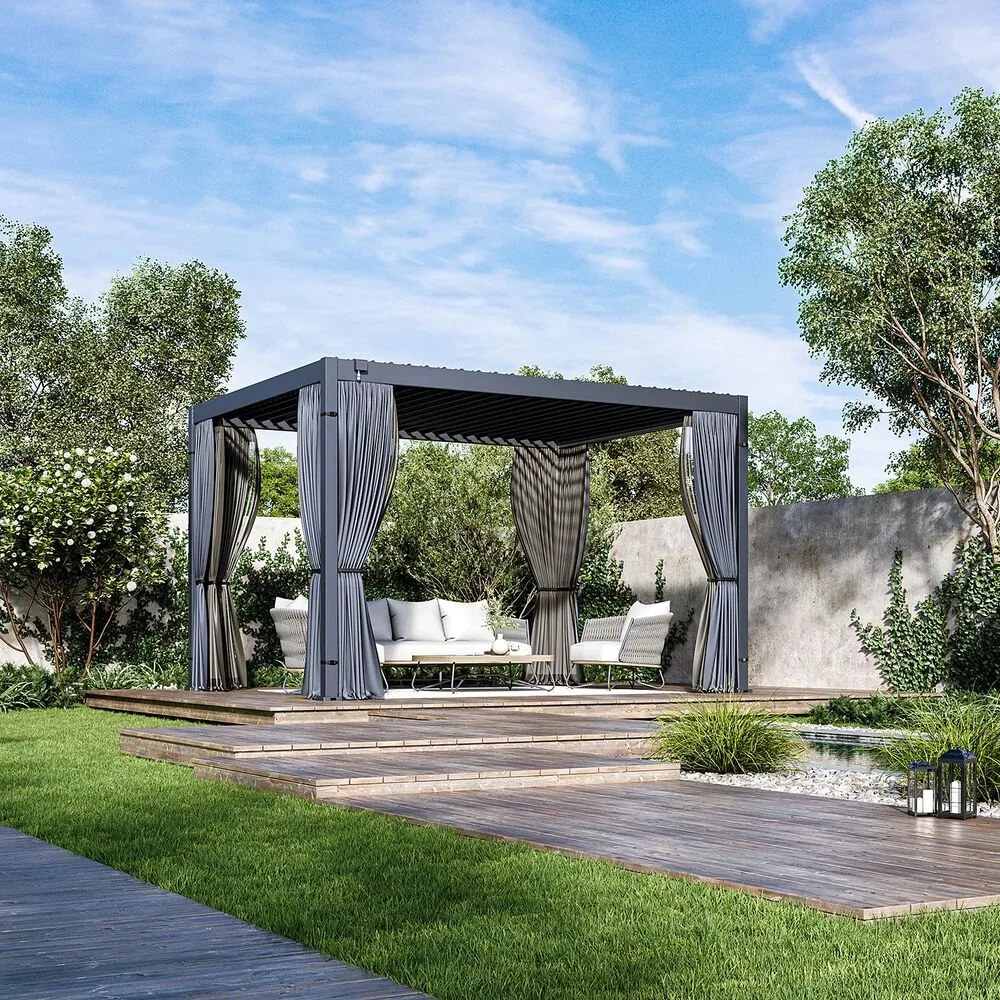 Bioklimatická pergola ECO 4x3 m, oceľ - voľne stojaca