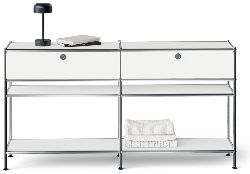 Kovová konzola »CN3 Slim Line« s 2 zásuvkami, biela