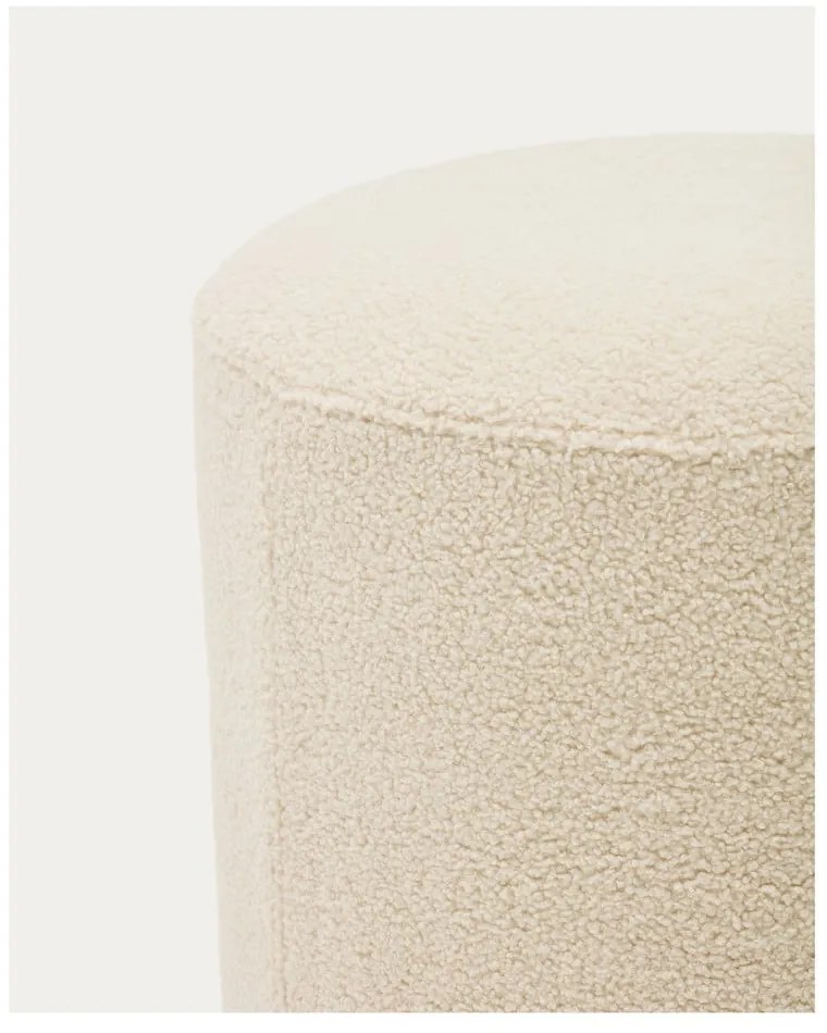 Krémový taburet z textílie buklé Kaeli – Kave Home