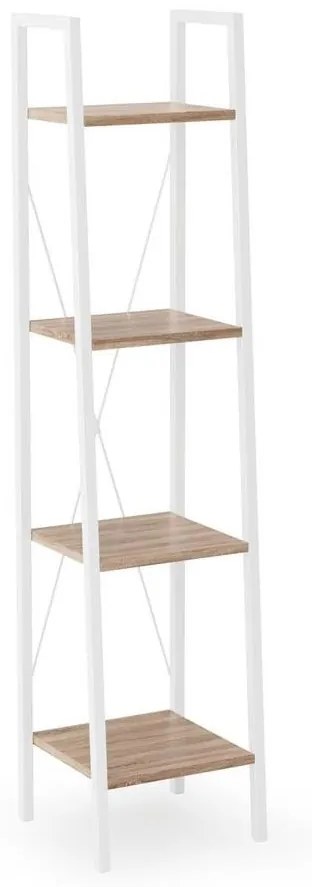 Knižnica NARVIK 148x34 cm biela/dub sonoma