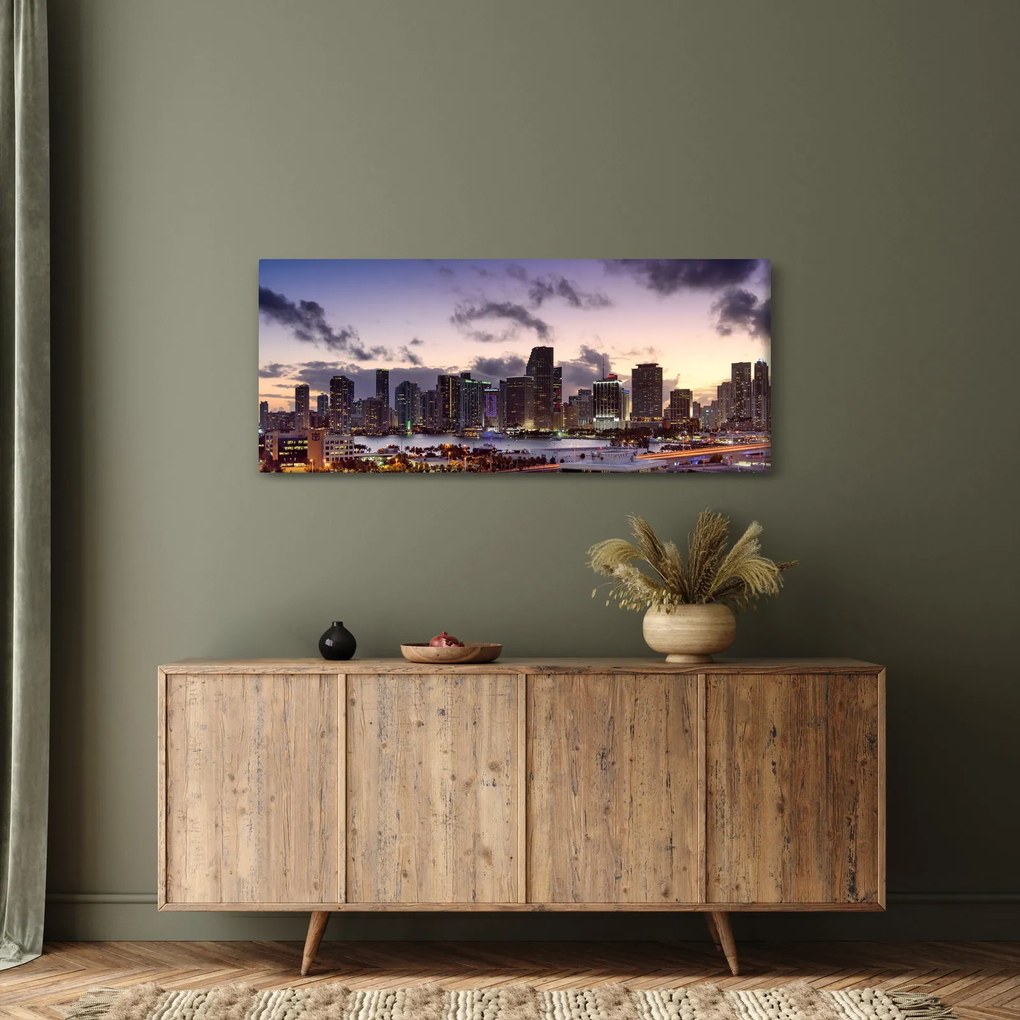 Obraz metropoly s mrakodrapmi (120x50 cm)