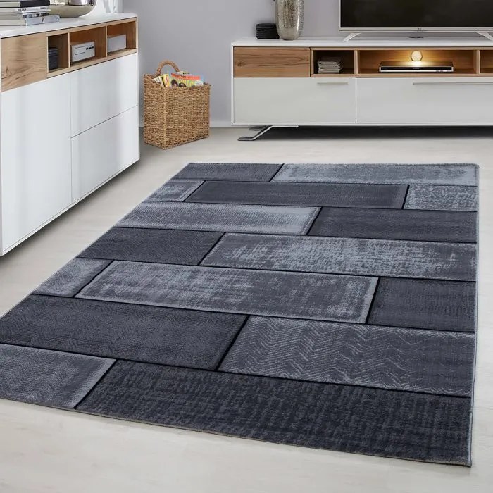 Ayyildiz, Kusový koberec Plus 8007 black, 80x300, šedá, chodba / predsieň