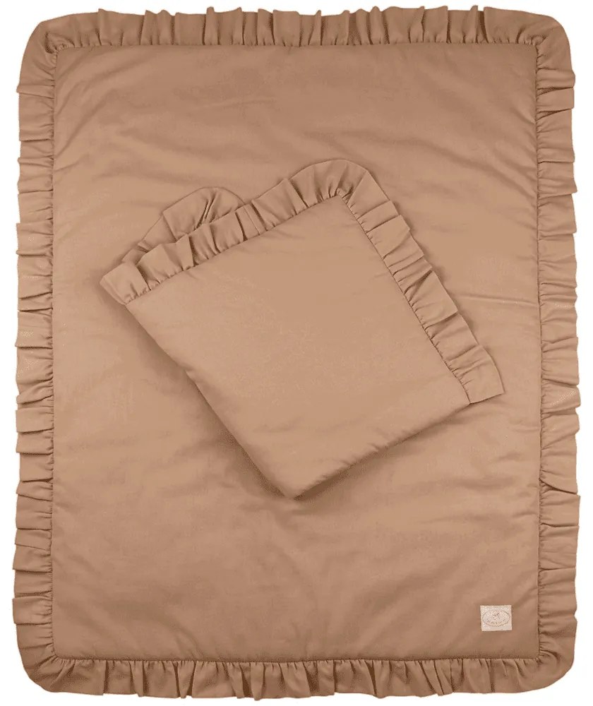 Sada do postýlek s volánem čokoládová 80x100cm