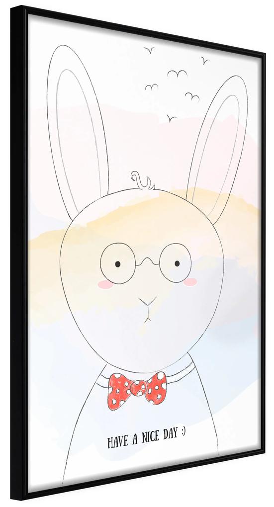 Artgeist Plagát - Greetings from Rabbit [Poster] Veľkosť: 20x30, Verzia: Zlatý rám s passe-partout