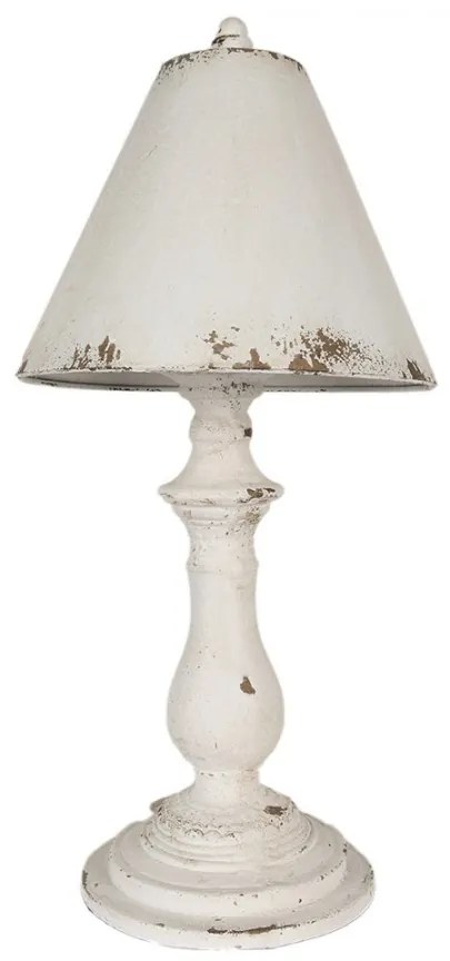 Biela kovová retro stolná lampa Ø26