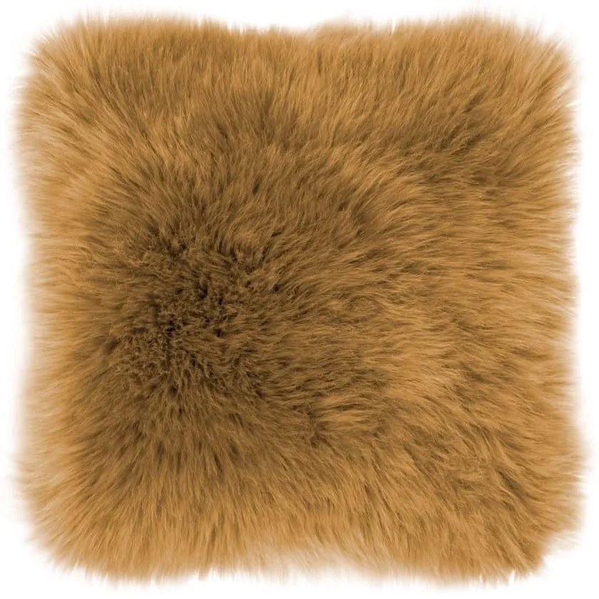 Hnedý vankúš Tiseco Home Studio Sheepskin, 45 × 45 cm