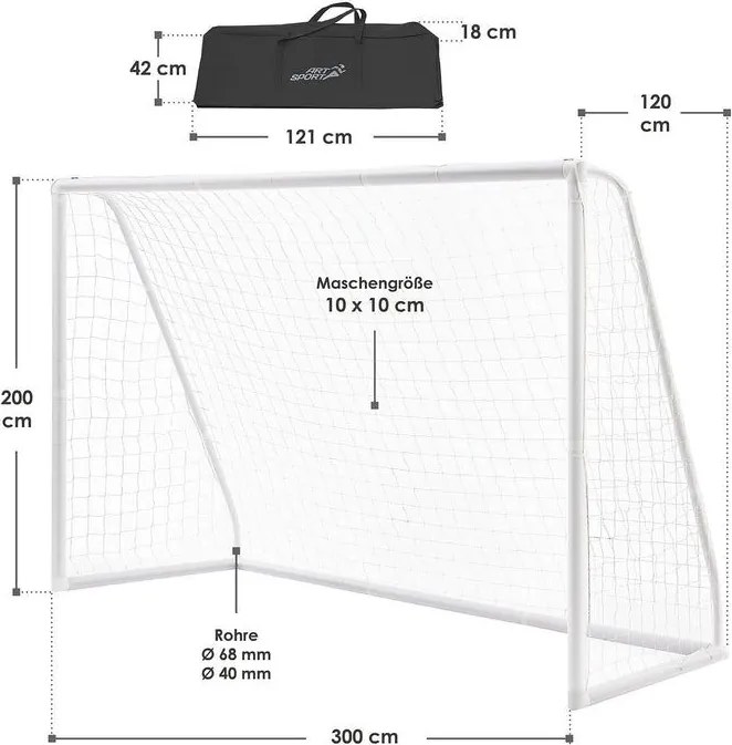 Futbalová bránka 300×200 cm s úchytovým systémom
