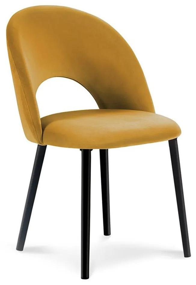 Odstíny žluté Zamatová stolička Lucia dĺžka 52 × šírka 48 × výška 80 cm MILO CASA