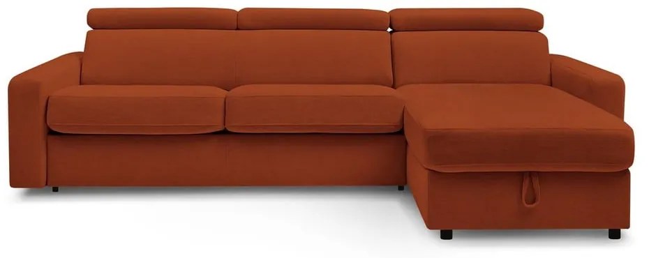 Rozkladacia rohová pohovka v tehlovej farbe (variabilná) Monaco – Bobochic Paris