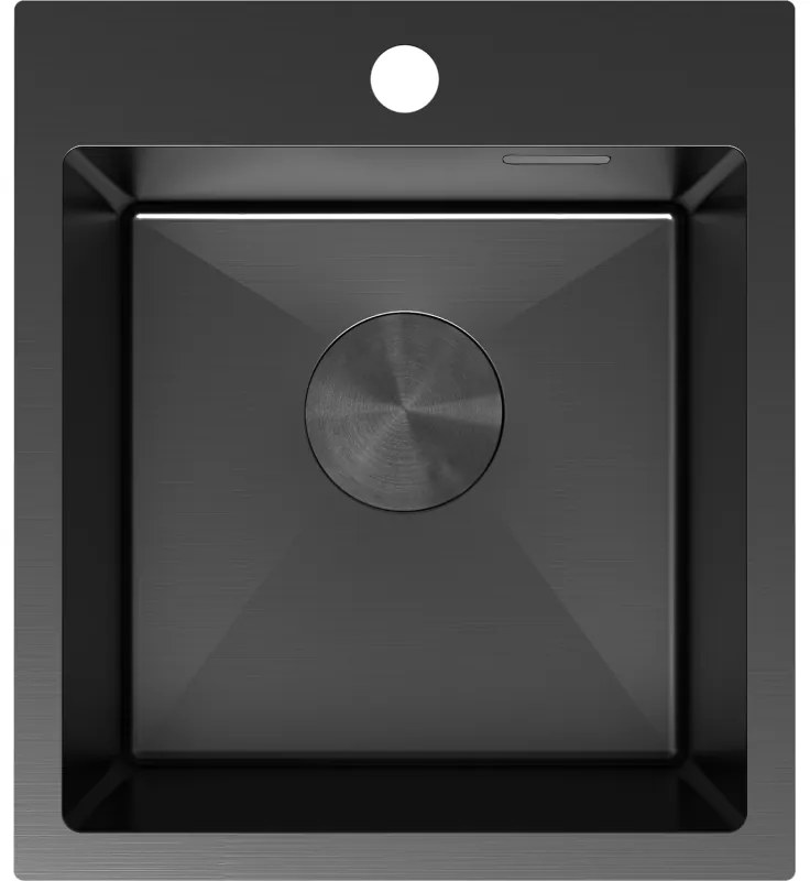 Mexen Solix, 1-komorový nerezový drez 400 x 450 mm, čierna, 6401401000-70