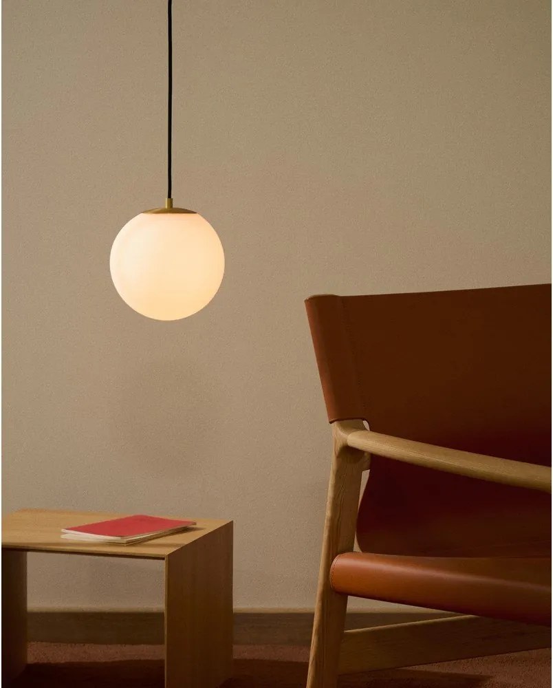 Biele/v zlatej farbe závesné svietidlo so skleneným tienidlom ø 10 cm Brisia – Kave Home