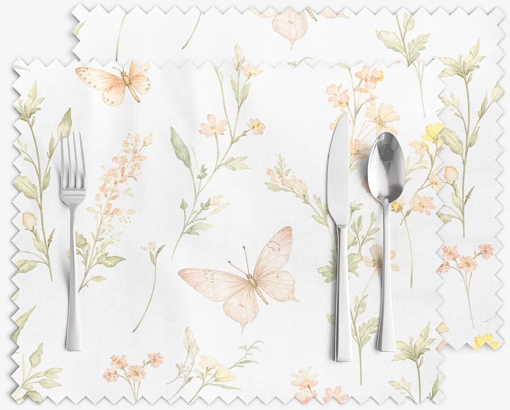 Goldea prestieranie na stôl teflónové - motýlia záhrada - sada 2ks 30 x 40 cm