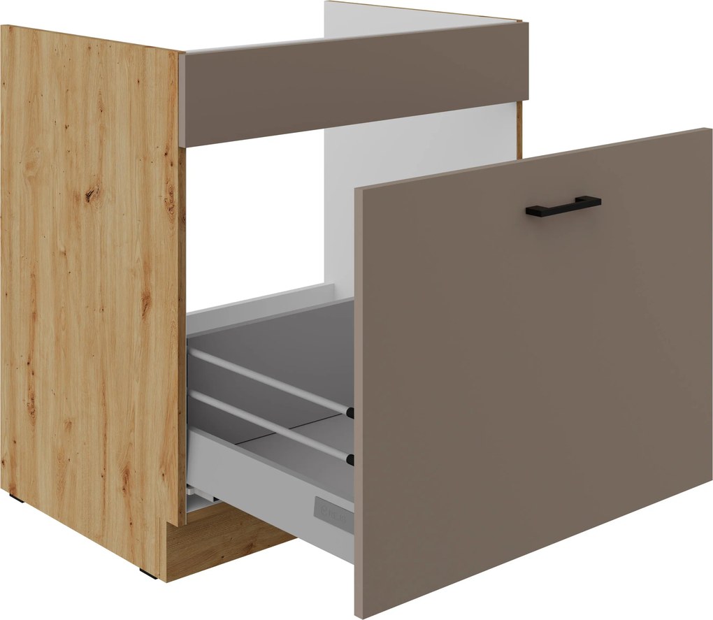 Dolná kuchynská skrinka pod drez Barb 80 ZL 1S BB (dub artisan). Akcia -21%. Vlastná spoľahlivá doprava až k Vám domov. 1134478