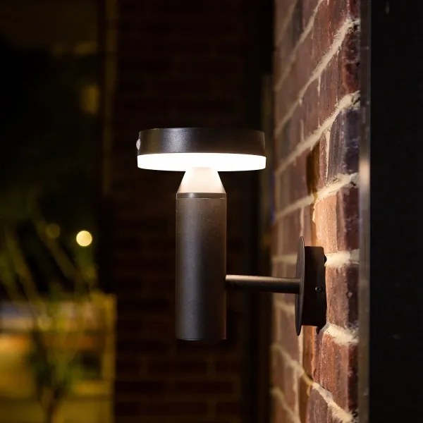 Zuma Line WT33611 - LED Solárna nástenná lampa CARLI LED/4,5W/2000mAh IP44 čierna