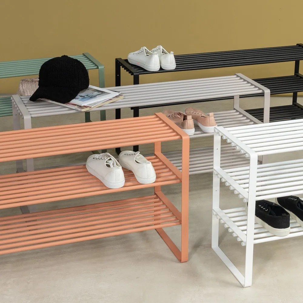 Oceľová skrinka na topánky v lososovej farbe 100x48,5x29 cm Rex – Spinder Design