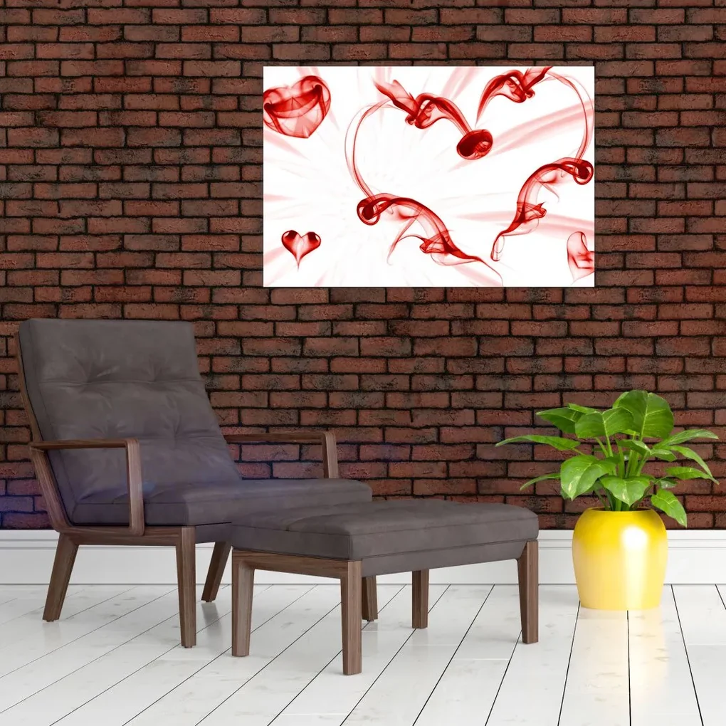 Obraz srdca z dymu (90x60 cm)