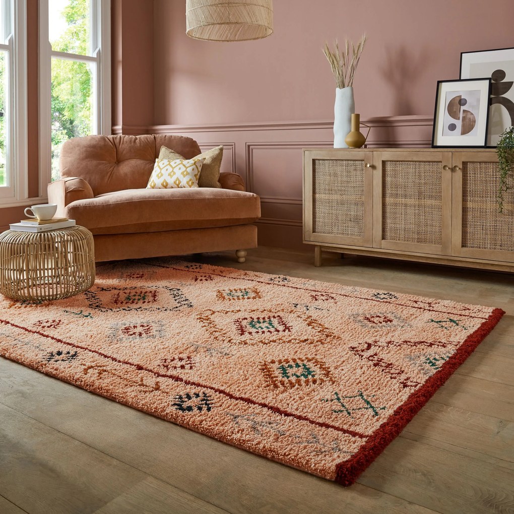 Kusový koberec Moroccan Sahara Shaggy, 120x170, oranžová, obývacia izba, Flair Rugs