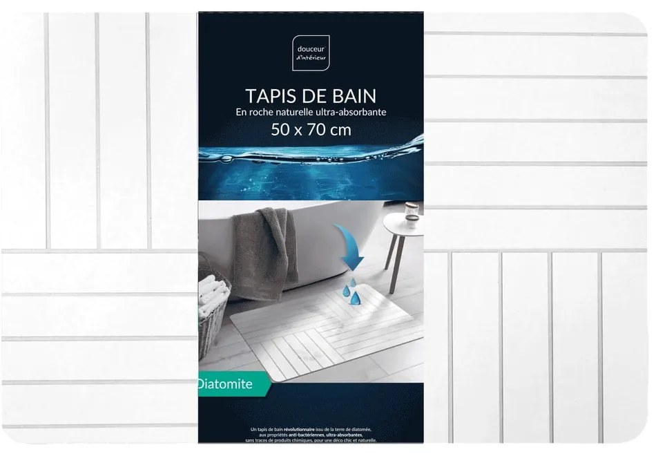 Biela kúpeľňová predložka 50x70 cm Malta – douceur d'intérieur