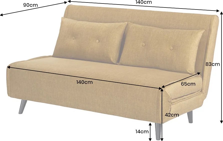 Dizajnová rozkladacia pohovka Bleddyn 140 cm horčicový zamat