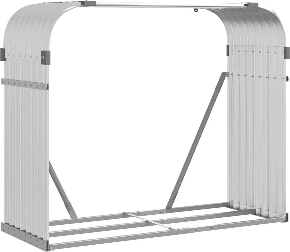 vidaXL Držiak na polená strieborný 120x45x100 cm pozinkovaná oceľ